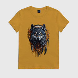 Женская футболка Волк и ловец снов