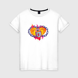Женская футболка Огненное сердце на замке