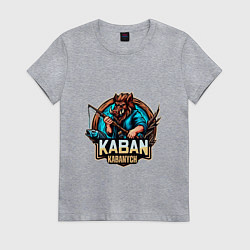 Футболка хлопковая женская Кабан рыбак, цвет: меланж