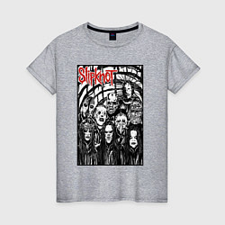 Футболка хлопковая женская Slipknot - all comix style, цвет: меланж