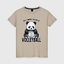 Женская футболка Panda volleyball