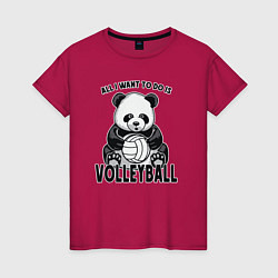 Женская футболка Panda volleyball