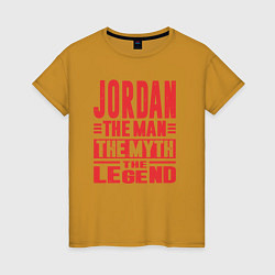 Футболка хлопковая женская Джордан легенда, цвет: горчичный