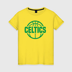 Футболка хлопковая женская Celtics ball, цвет: желтый