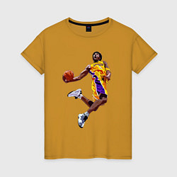 Футболка хлопковая женская Kobe Bryant dunk, цвет: горчичный