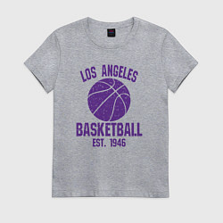 Футболка хлопковая женская Basketball Los Angeles, цвет: меланж