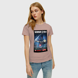 Футболка хлопковая женская Serious Sam 1 - second encounter, цвет: пыльно-розовый — фото 2