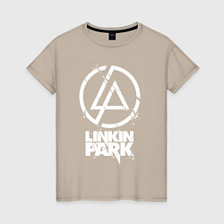 Футболка хлопковая женская Linkin Park - white, цвет: миндальный