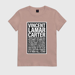 Футболка хлопковая женская Vince Carter, цвет: пыльно-розовый