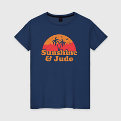 Футболка хлопковая женская Sunshine and judo, цвет: тёмно-синий