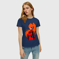 Футболка хлопковая женская Asuka Langley is Dead Serious, цвет: тёмно-синий — фото 2