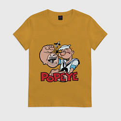 Женская футболка Попай - бицепс