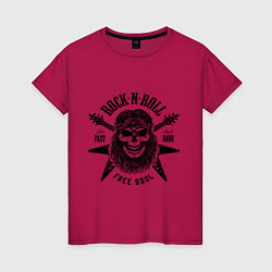 Женская футболка Rock n roll - live fast rock hard