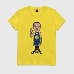 Футболка хлопковая женская Стефен Карри, цвет: желтый