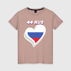 Футболка хлопковая женская 44 регион Костромская область, цвет: пыльно-розовый
