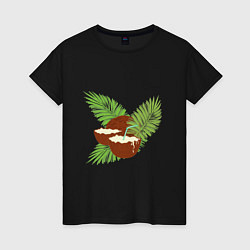 Женская футболка Кокосы и листья