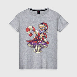 Женская футболка Санта на грибке