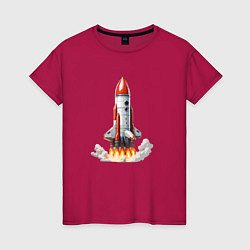 Женская футболка Запуск космического корабля