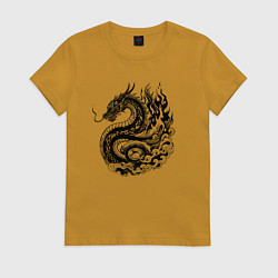 Женская футболка Японский дракон - ирезуми
