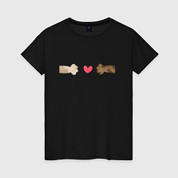 Женская футболка Кошачьи лапки и сердце