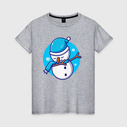 Женская футболка Dab snowman