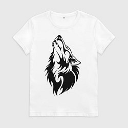 Женская футболка Воющий волк