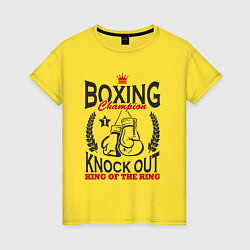 Женская футболка Чемпион по боксу