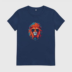 Женская футболка Голова льва в солнечных очках