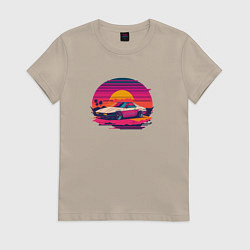 Женская футболка Синтвейв закат