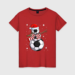 Женская футболка Soccer snowman