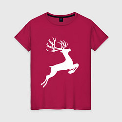 Женская футболка Новогодний минималистичный олень