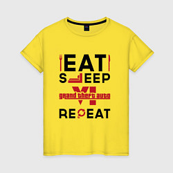 Женская футболка Надпись: eat sleep GTA6 repeat