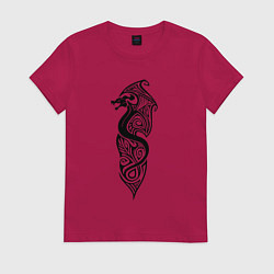 Женская футболка Кельтский тату дракон