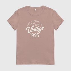 Футболка хлопковая женская 1995 год - выдержанный до совершенства, цвет: пыльно-розовый