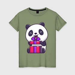 Женская футболка Панда с подарком