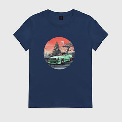 Женская футболка Японский автомобиль в закатной пустоши