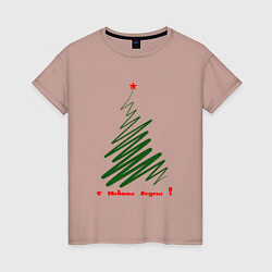 Женская футболка Арт новогодняя елка