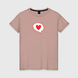 Женская футболка The red heart message для пары