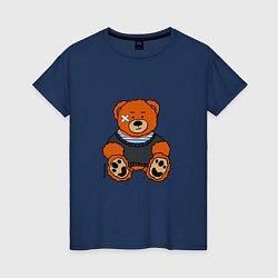 Женская футболка Медведь Вова с пластырем