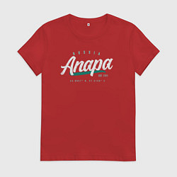 Футболка хлопковая женская Россия Анапа, цвет: красный