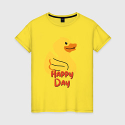 Женская футболка Жёлтая резиновая уточка - счастливый день