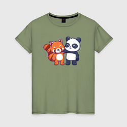 Женская футболка Милые панды