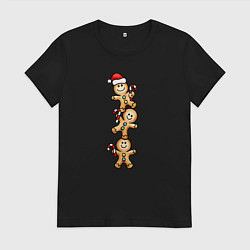 Женская футболка Веселые пряничные человечки