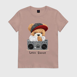 Женская футболка Плюшевый медвежонок меломан