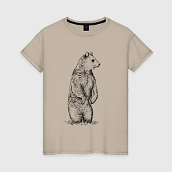 Женская футболка Медведь стоящий
