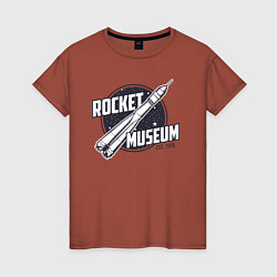 Футболка хлопковая женская Музей ракет, цвет: кирпичный