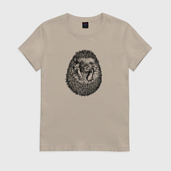 Женская футболка Ежик свернулся клубком