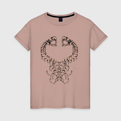 Женская футболка Скелет змеи