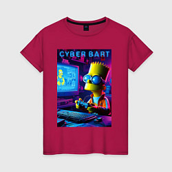 Женская футболка Cyber Bart is an avid gamer