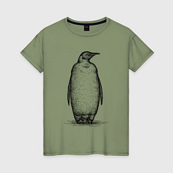 Женская футболка Пингвин стоит